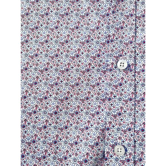 Johnston & Murphy Mens Casual Button Down Shirt Party Floral Coastal Beachy XXL - Picture 3 of 6